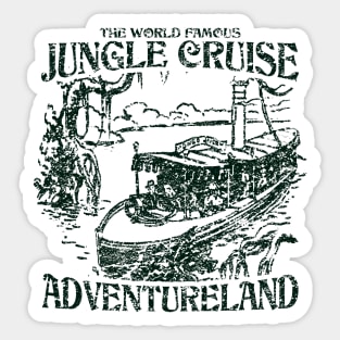 World Famous Jungle Cruise - Adventureland (Dark Green) Sticker